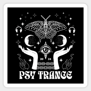 PSY TRANCE  - Hands Eye Butterfly (White) Sticker